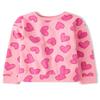 The Children's Place Girls' Long Sleeve Crew Neck Pullover Sweater, Pink Hearts view 1