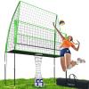 TUBAGOU (8 X 11 FT) Volleyball Training Equipment Net Volleyball Spike Trainer for Indoor and Outdoor Volleyball Practice Net Station, Perfect for Team or Solo Training, Home Volleyball Net view 1
