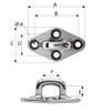 Wichard Diamond Pad Eye - Square - 79mm Length (3-7/64") - M6 Screw view 2