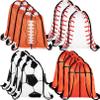 Dyrfolm 24 Pcs Sports Drawstring Bags, Sports Party Favors Goodie Bags for Soccer Baseball Basketball Football, Orange, 9.84 x 11.6 Inch view 1