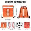 Dyrfolm 24 Pcs Sports Drawstring Bags, Sports Party Favors Goodie Bags for Soccer Baseball Basketball Football, Orange, 9.84 x 11.6 Inch view 2