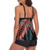 ZYXTIM Two Piece Tankini Swimsuits for Women Tummy Control Bathing Suit with Shorts Athletic Swimwear C-Green view 4