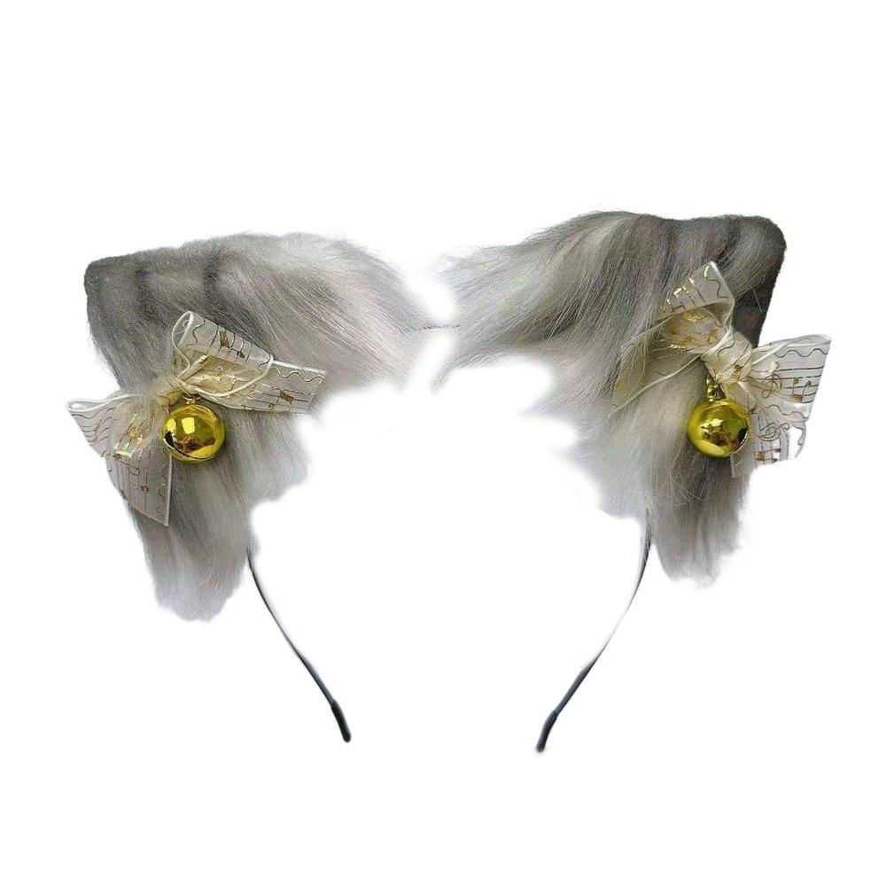 Ekwikzz Cat Cosplay Ears Cat Ears Headbands Clips Accessories Punk Gothic TM Bow GD Bell GY
