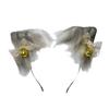 Ekwikzz Cat Cosplay Ears Cat Ears Headbands Clips Accessories Punk Gothic TM Bow GD Bell GY view 1