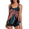 ZYXTIM Womens Athletic 3 Piece Tankini Swimsuits with Shorts Swim Tank Tops with Sports Bra and Boyshorts Bathing Suits C-Green view 1