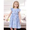 Csbks Toddler Baby Girls' Sundress with Ruffle Halter Sleeveless and Swing Dress Blue Floral 120 view 2