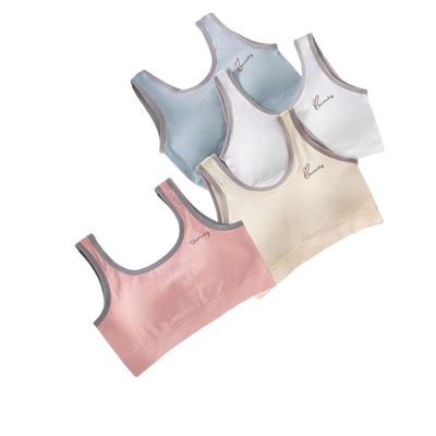 Girls Training Bra,Beginner Bras for Girls with Pads,Teen Bras for Girls Ages (US, Age, 10 Years, 12 Years, Mix Color 4pack)