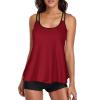 ZYXTIM Womens Athletic 3 Piece Tankini Swimsuits with Shorts Swim Tank Tops with Sports Bra and Boyshorts Bathing Suits A-red view 1