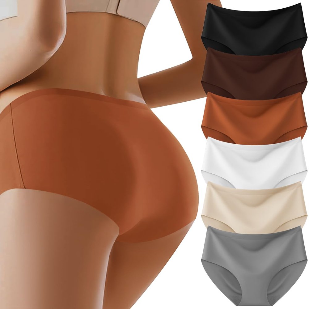 AIVEITE Womens Underwear Full Coverage No Show High Waisted Seamless Ladies Panty MultiPack