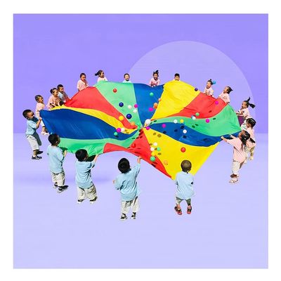 UUNVTOSU Play Parachute Nursery Sensory Game, Nursery Physical Training Resistance Play Parachute Games, Play Parachute for 3-6 Years Old Parachute Parachute(2m/6.5ft)