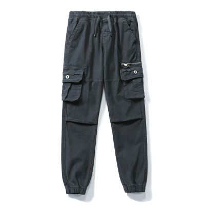 LANZIYAYA Fashion Classics Kids Cargo Pants with Pockets Boys Jogging Trousers Army Green (US, Age, 14 Years, Dark Gray)