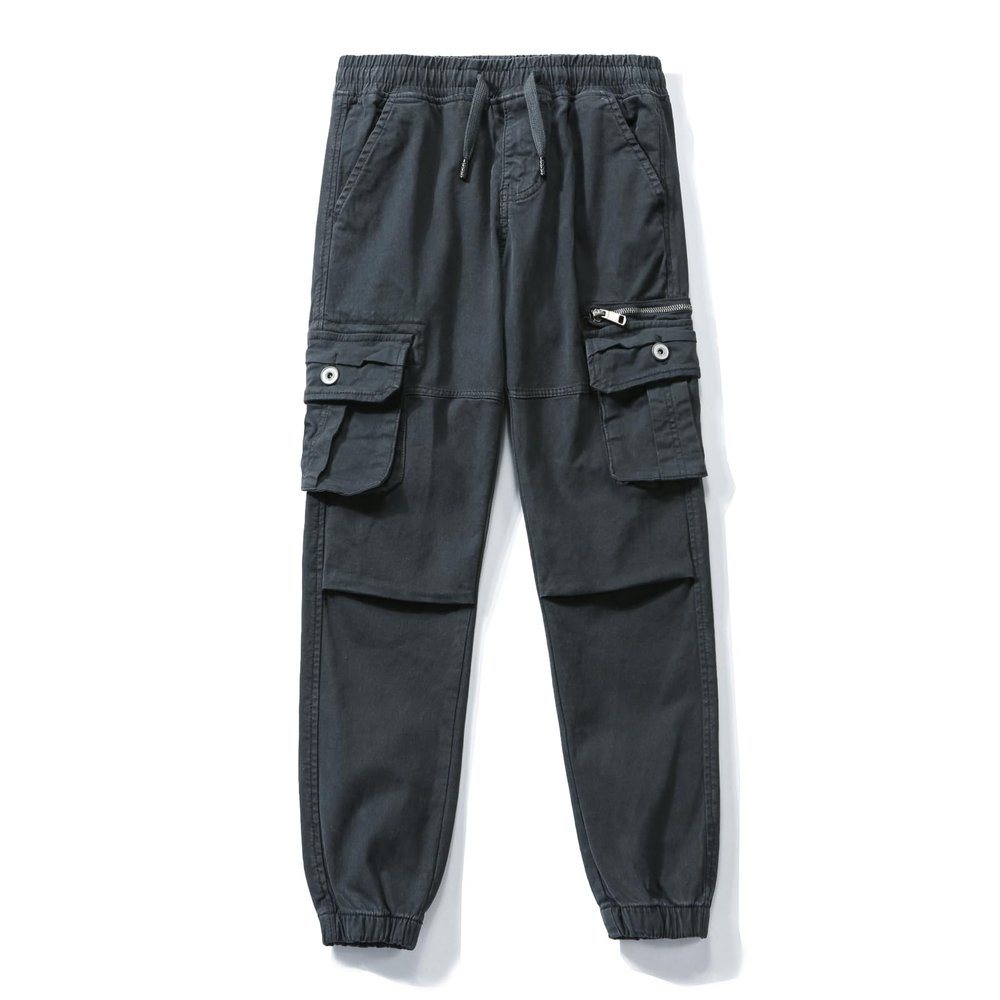 LANZIYAYA Fashion Classics Kids Cargo Pants with Pockets Boys Jogging Trousers Army Green (US, Age, 14 Years, Dark Gray)