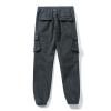 LANZIYAYA Fashion Classics Kids Cargo Pants with Pockets Boys Jogging Trousers Army Green (US, Age, 14 Years, Dark Gray) view 2