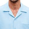 Men's Summer Knit Shirts Fashion Casual Short Sleeve Button Down Shirts Lightweight Breathable Beach Tops (Light Blue,X-Large) view 2