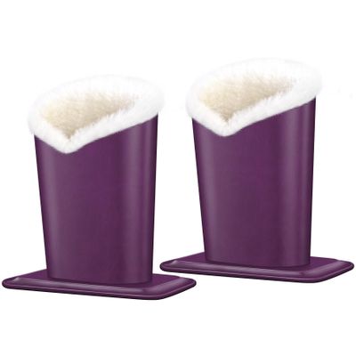 Aatacas Pack of 2 Plush Lined Eyeglasses Holder Stand Protective Glasses Case For Desks Or Nightstands (2 Pcs 014)