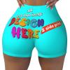 NineFit Basics Custom Yoga Shorts for Women Images or Text for Customization Personalized Womens Gym Clothes Perfect for Travel and As 2 Sides Print X-Large Cyan view 1