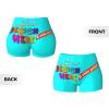 NineFit Basics Custom Yoga Shorts for Women Images or Text for Customization Personalized Womens Gym Clothes Perfect for Travel and As 2 Sides Print X-Large Cyan view 4