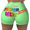 Custom Yoga Shorts for Women Add Your Text/Photo Personalized Yoga Sports Shorts Perfect for Travel and As 2 Sides Print Small Green view 1