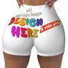NineFit Basics Custom Yoga Shorts for Women Customize Your Own Image Text Personalized Yoga Shorts Perfect for Daily Activities and As Valentine Day Gifts 2 Sides Print X-Large White view 1
