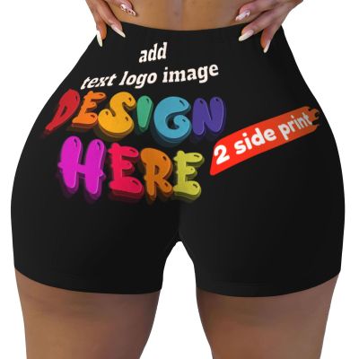 NineFit Basics Custom Yoga Shorts for Women Customize Your Text Personalized Yoga Shorts Perfect for Travel and As Family Birthday Gifts 2 Sides Print X-Large Black