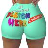 Custom Yoga Shorts for Women Customize Your Own Image Text Personalized Womens Workout Shorts Perfect for Outings Sports and As Family Birthday Gifts 2 Sides Print X-Large Green view 1