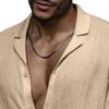 Short Sleeve Button Down Shirts for Men Summer Casual Cotton Linen Shirts Lightweight Breathable Beach Tops (Khaki,Small) view 2