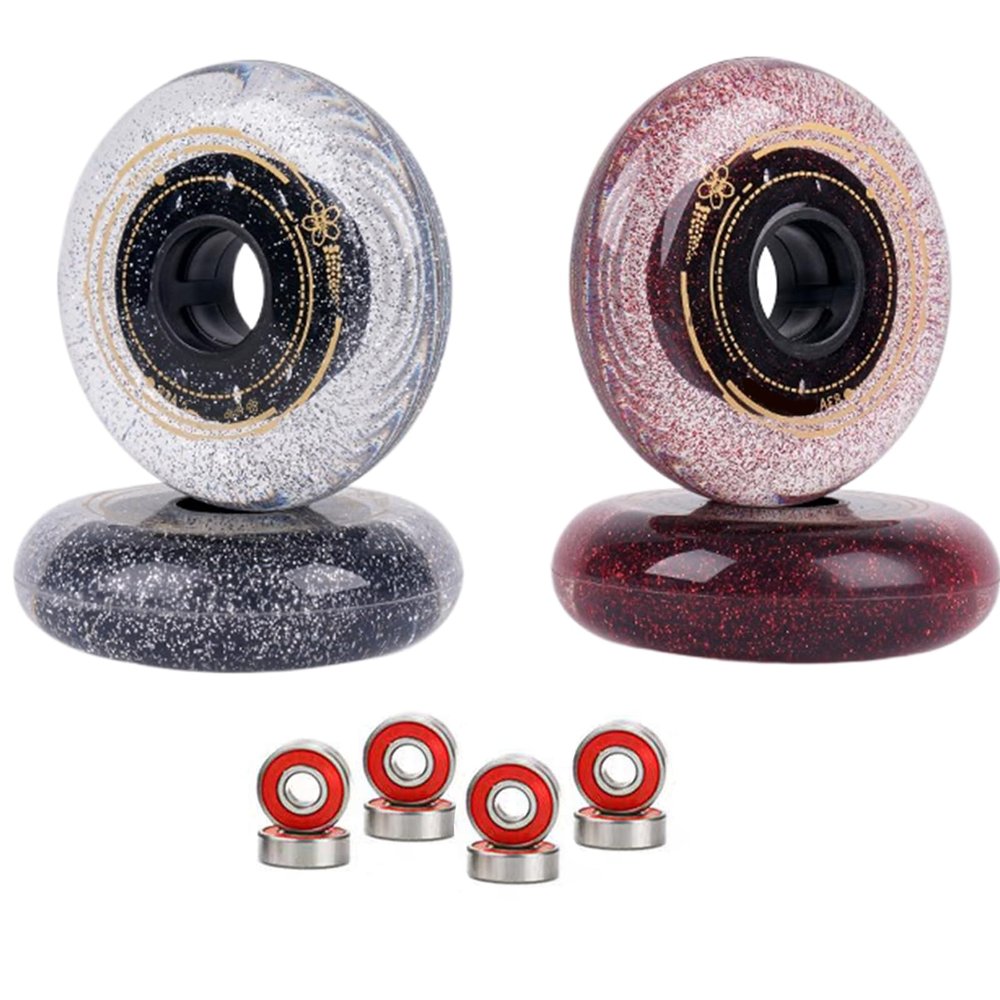 GXBHSP 8pcs Inline Skate Wheels Outdoor Roller Skate Inline Skate Replacement Wheel 80mm 76mm 72mm 83A Inline Wheels Set of 4 (76mm,4)