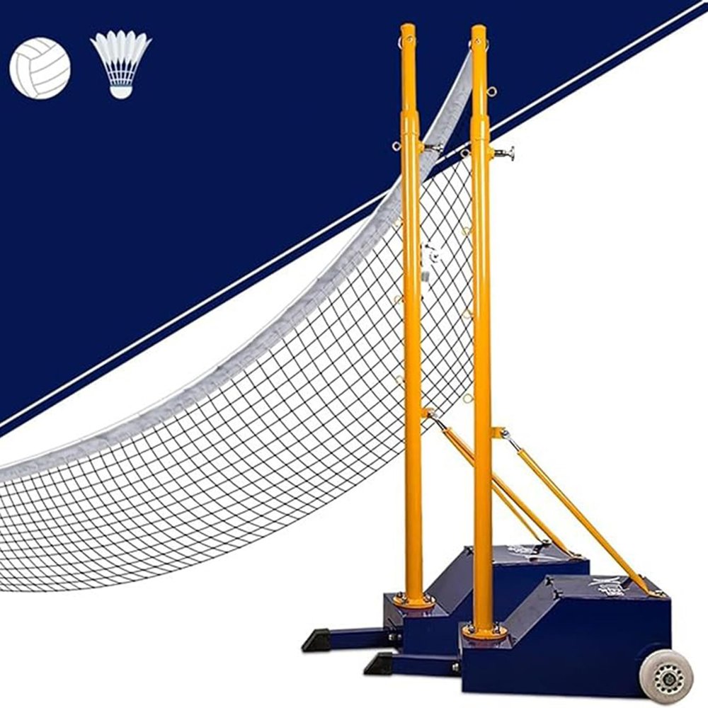 Badminton Net Stand Free Standing Badminton Net and Stand, Indoor Outdoor Volleyball Poles with Fillable Base,with Stable Base, Indoor Outdoor Use