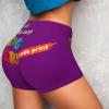 NineFit Basics Custom Yoga Shorts for Women Put Your Image Text On It Personalized Yoga Shorts Perfect for Outdoor Activities and As Valentine Day Gifts 2 Sides Print Large Purple view 3