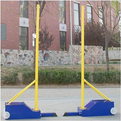 Badminton Net Stand Portable Badminton Net Frame Poles, Freestanding Sport Training Equipment for Court/Beach/Driveway, Wheels& Easy to Move