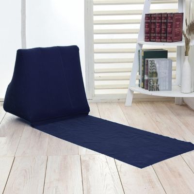 2 Pack Inflatable Beach Mat Lounge Chair with Back Pillow Outdoor Folding Sun Bath Beach Mat Reclining Lounger Portable Flocked Leisure Beach Chair for Camping Lawn Picnic Travel ,One Size, Dark Blue