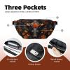 Black Antelope With Flowers Crossbody Waist Bag.Large Capacity, Waterproof And Dustproof, Secure Zipper, Suitable For Travel And Outdoor Activities. view 4