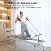 PQGKOBR Foldable Pilates Reformer, Home Pilates Reformer Machine with 5 Latex Tube Resistance Lines for Home Gym Cardio Fitness Personal Indoor Sport Apparatus Gift Choice for Family view 2
