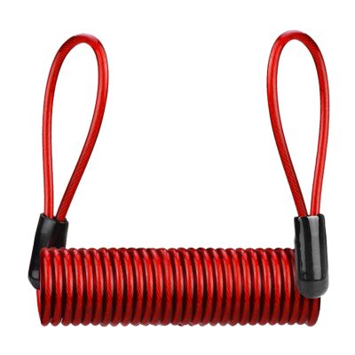 Osdhezcn Anti-Theft Safety Steel Wire Rope Spring Cable Padlock Cable Motorcycle Scooter Lock Cable Bike Spring Rope Wire, Red 1.5m