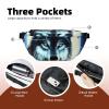 DQXYCTXC Wolf Under Moon Crossbody Waist Bag.Large Capacity, Waterproof And Dustproof, Secure Zipper, Suitable For Travel And Outdoor Activities., Black view 4