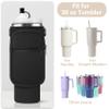 AceTreker Water Bottle Carrier Bag for Stanley 30/40oz Tumbler with Handle, Simple Modern Sling Holder with Strap & 2 Pockets Neoprene Metal Water Bottle Carrying Accessories-Black view 2