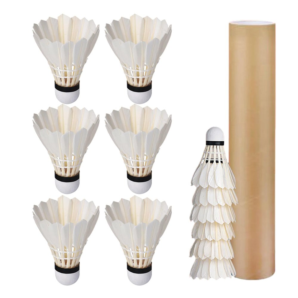 HEYXI 12 Pieces Professional Duck Feather Badminton Shuttlecocks High Speed Training Badminton Lightweight Shuttlecock