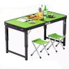 Outdoor Folding Table LargeCarbon Steel Alloy Folding Table, Portable Folding Table, Adjustable Height Table with Carry Handle for Outdoor Indoor Hiking Camp(Green) view 1