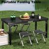 Outdoor Folding Table LargeCarbon Steel Alloy Folding Table, Portable Folding Table, Adjustable Height Table with Carry Handle for Outdoor Indoor Hiking Camp(Green) view 2