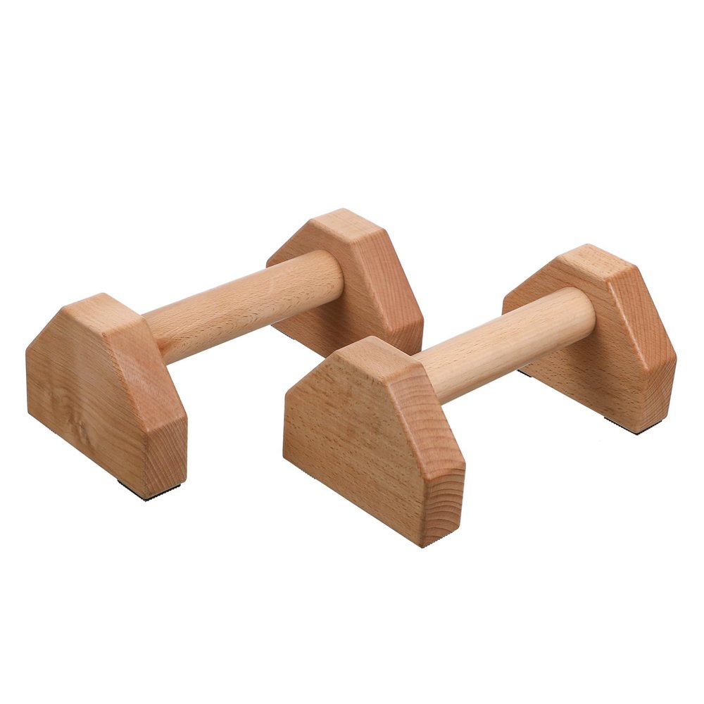 Outanaya 2pcs Strength Training Push-up Stands Wooden Push-up Bars Handles Gymnastics Equipment for Abdominal Trainer