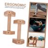 Outanaya 2pcs Strength Training Push-up Stands Wooden Push-up Bars Handles Gymnastics Equipment for Abdominal Trainer view 3