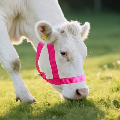 Cow Halter Cattle Halters Calf HalterAdjustable Nylon Livestock Cattle Halterfor Miniature Horse Donkey Goat Foal (Pink, Medium)