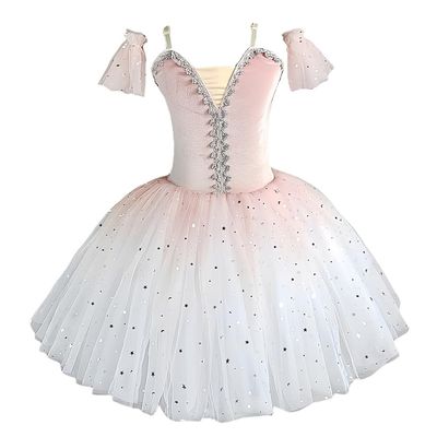 Children's Ballet Skirt, Girls' Dance Dress, Tight Gauze Skirt, Ballet Dancer Costume, Stage Collective Performance Costume (US, Age, 9 Years, 10 Years, Pink 2)