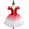 Children's Ballet Skirt, Girls' Dance Dress, Tight Gauze Skirt, Ballet Dancer Costume, Stage Collective Performance Costume (US, Age, 9 Years, 10 Years, Red 2) view 3