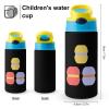Flat Macarons Stainless Steel Water Bottle with Button-Operated Lid Insulated Travel Mug Tea Cup 350ml view 2