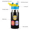 Flat Macarons Stainless Steel Water Bottle with Button-Operated Lid Insulated Travel Mug Tea Cup 350ml view 3