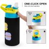 Flat Macarons Stainless Steel Water Bottle with Button-Operated Lid Insulated Travel Mug Tea Cup 350ml view 4