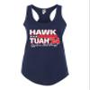 Large Navy Blue Women Fitted Hawk Tuah Spit On That Thang '24 Funny Sleeveless Tank Top T-Shirt view 1