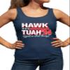 Large Navy Blue Women Fitted Hawk Tuah Spit On That Thang '24 Funny Sleeveless Tank Top T-Shirt view 2