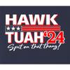 Large Navy Blue Women Fitted Hawk Tuah Spit On That Thang '24 Funny Sleeveless Tank Top T-Shirt view 3